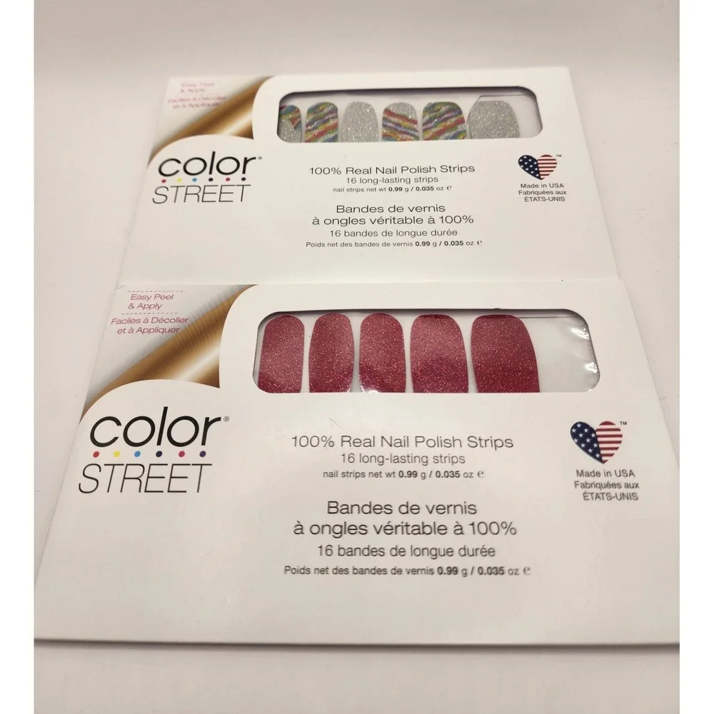 2‎ New Sets Of Color Street Real Nail Polish Strips, Cran-tastic, Inner Strength